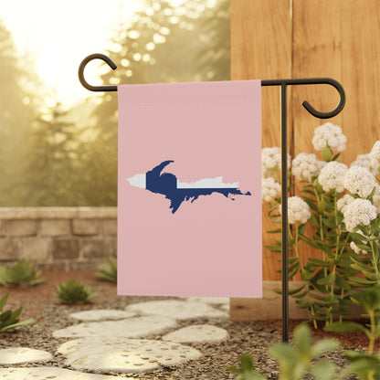 Michigan Upper Peninsula Home & Garden Flag (w/ UP Finland Flag) | Cosmos Pink