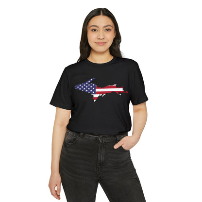 Michigan Upper Peninsula T-Shirt (w/ UP USA Flag) | Unisex Recycled Organic