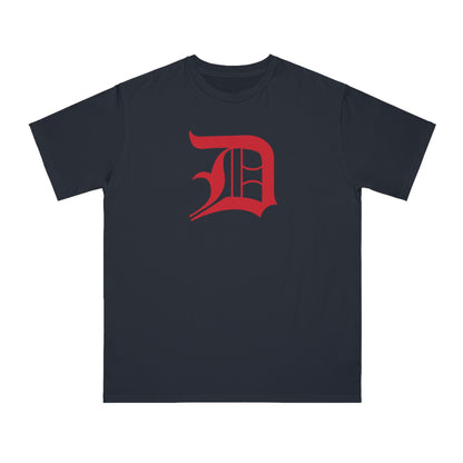 Detroit 'Old English D' T-Shirt (Aliform Red) | Unisex Organic