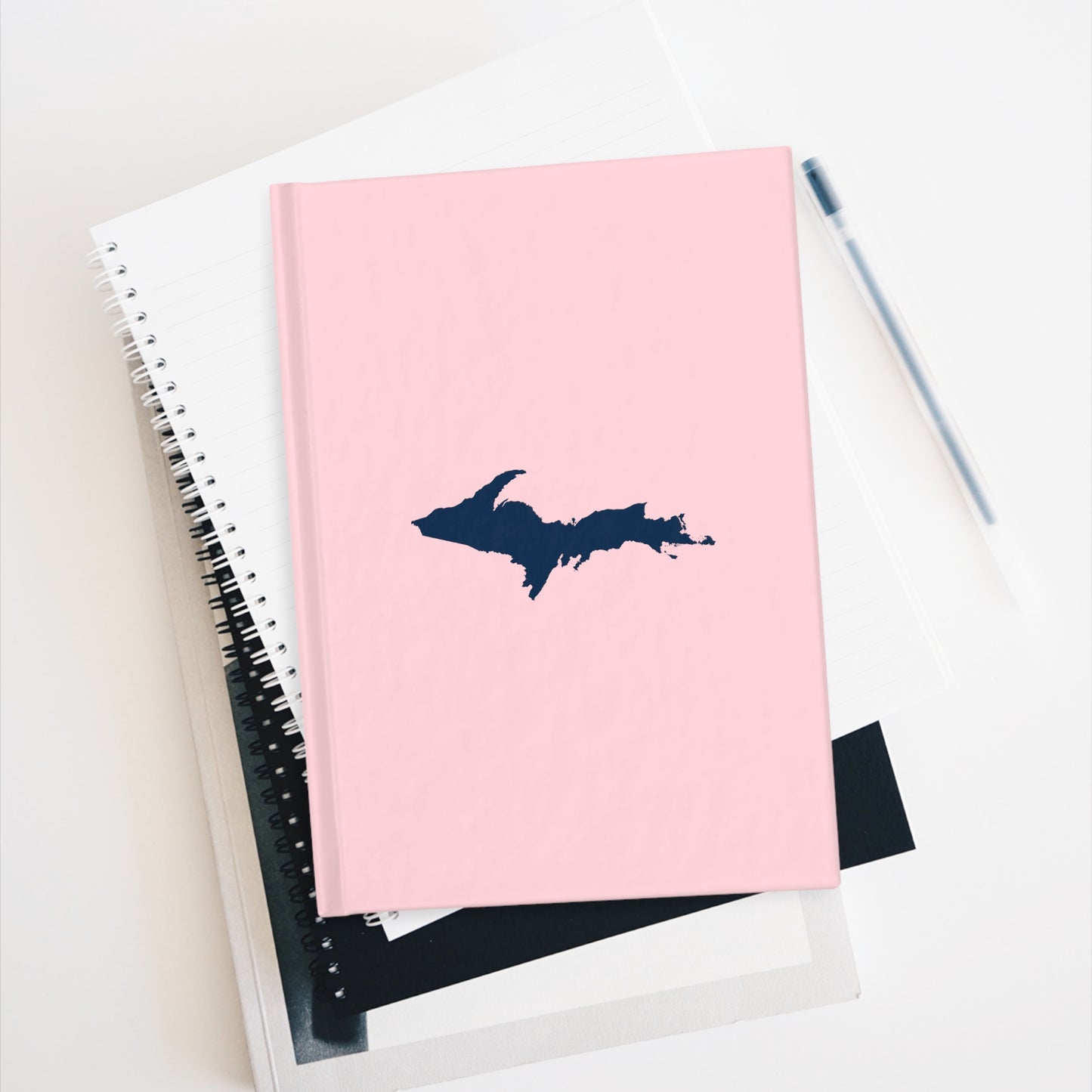 Michigan Upper Peninsula Blank Sketchbook (w/ UP Outline) | Pale Pink