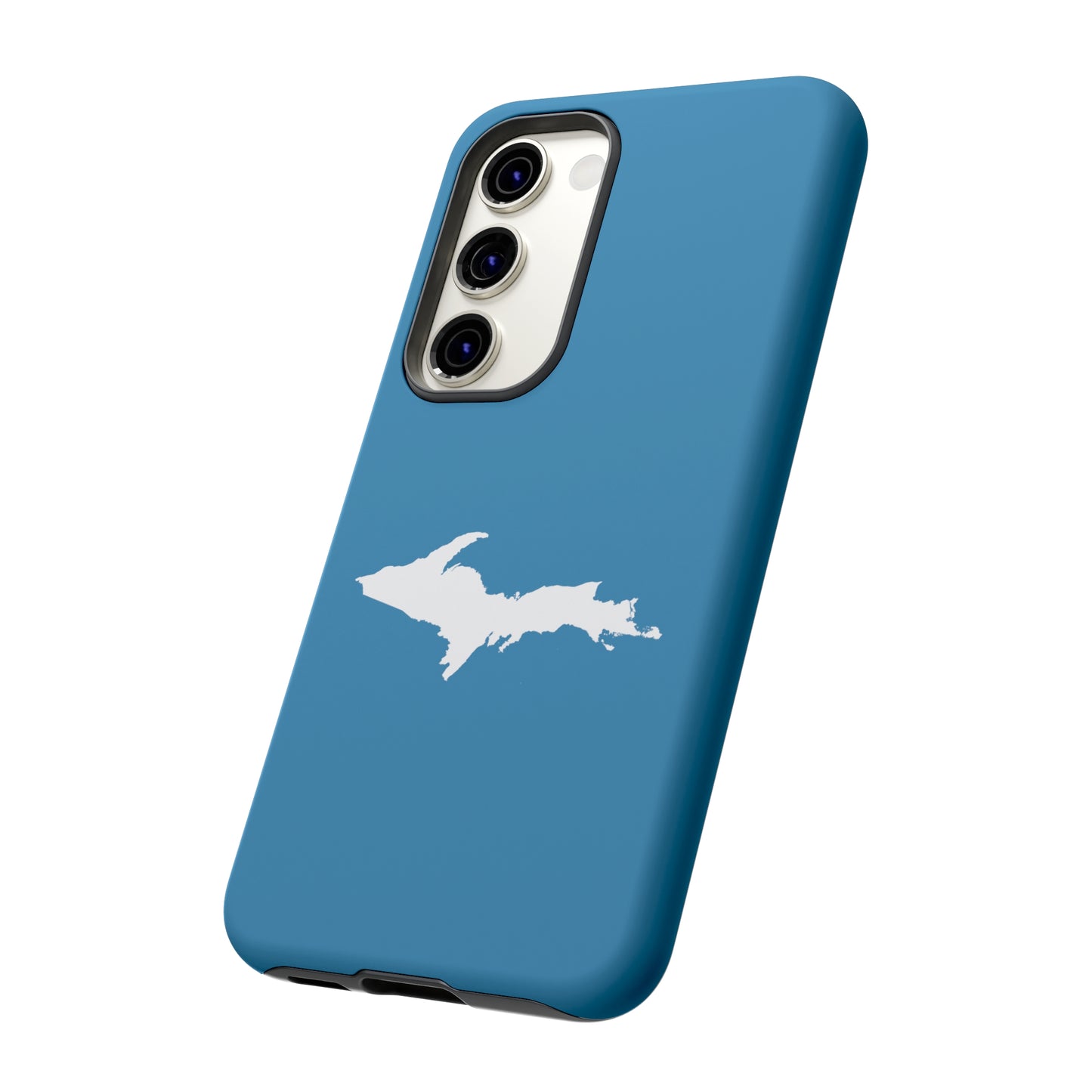 Michigan Upper Peninsula Tough Phone Case (Lake Michigan Blue w/ UP Outline) | Samsung & Pixel Android