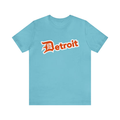 'Detroit' T-Shirt (Maple Leaf Orange w/ Old English 'D') | Unisex Standard