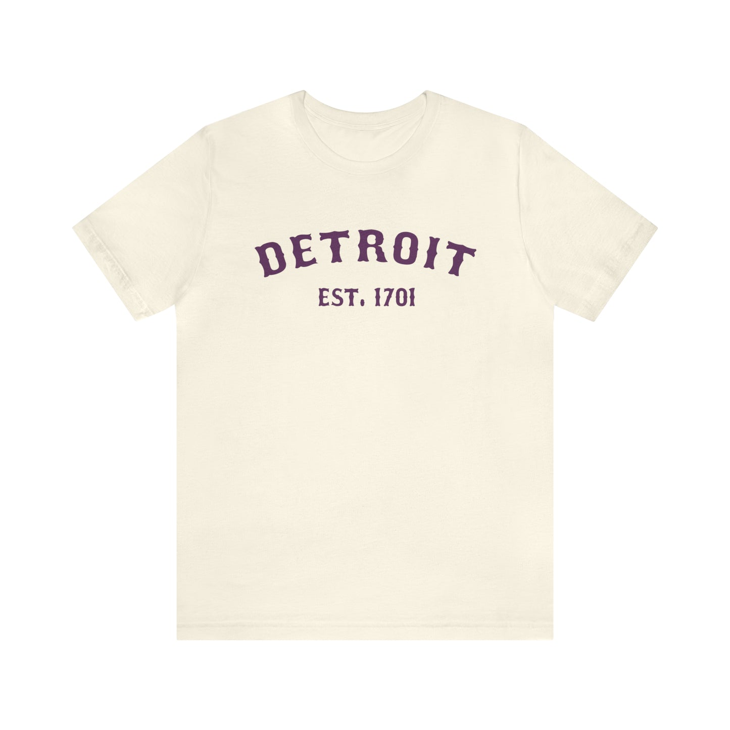 'Detroit EST. 1701' T-Shirt (Plum Ballpark Font) | Unisex Standard