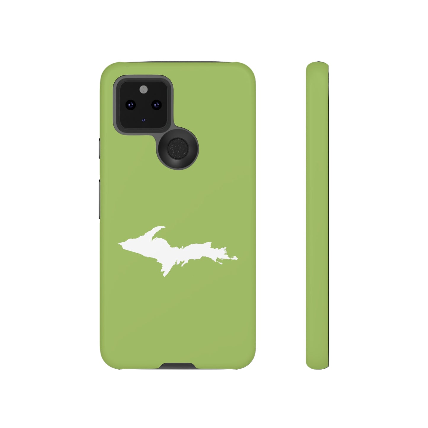 Michigan Upper Peninsula Tough Phone Case (Gooseberry Green w/ UP Outline) | Samsung & Pixel Android