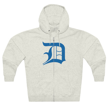 Detroit 'Old English D' Hoodie (Full-Body Azure) | Unisex Full Zip