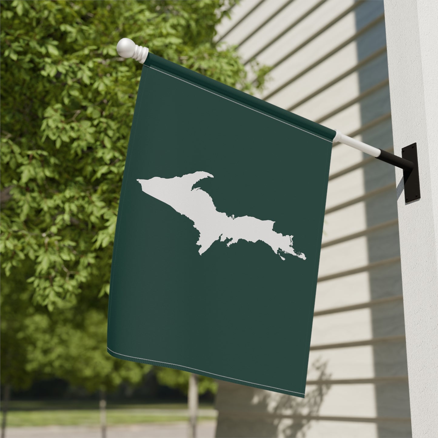 Michigan Upper Peninsula Home & Garden Flag (w/ UP Outline) | Laconic Green