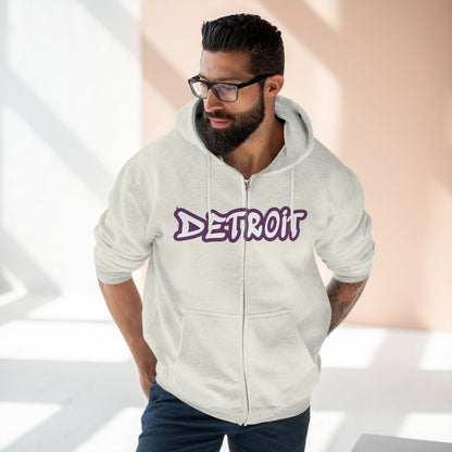 Detroit' Hoodie (Plum Tag Font) | Unisex Full Zip