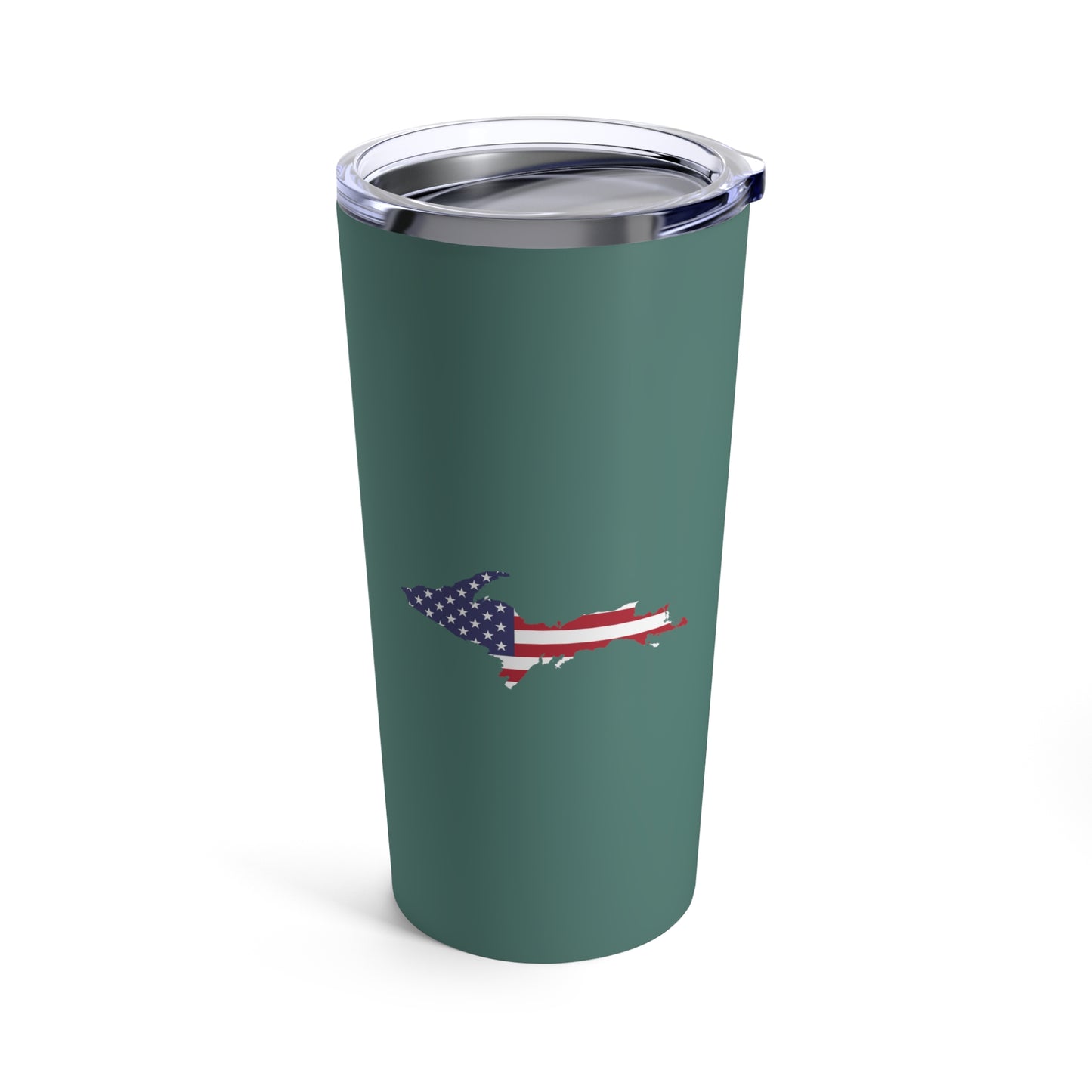 Michigan Upper Peninsula Tumbler (w/ UP USA Flag) | Copper Green - 20oz