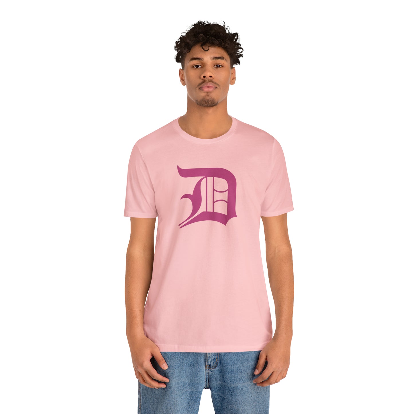 Detroit 'Old English D' T-Shirt (Apple Blossom Pink) | Unisex Standard