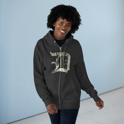 Detroit 'Old English D' Hoodie (Full-Body Benjamins Edition) | Unisex Full Zip