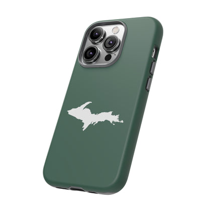 Michigan Upper Peninsula Tough Phone Case (Ginger Ale Green w/ UP Outline) | Apple iPhone