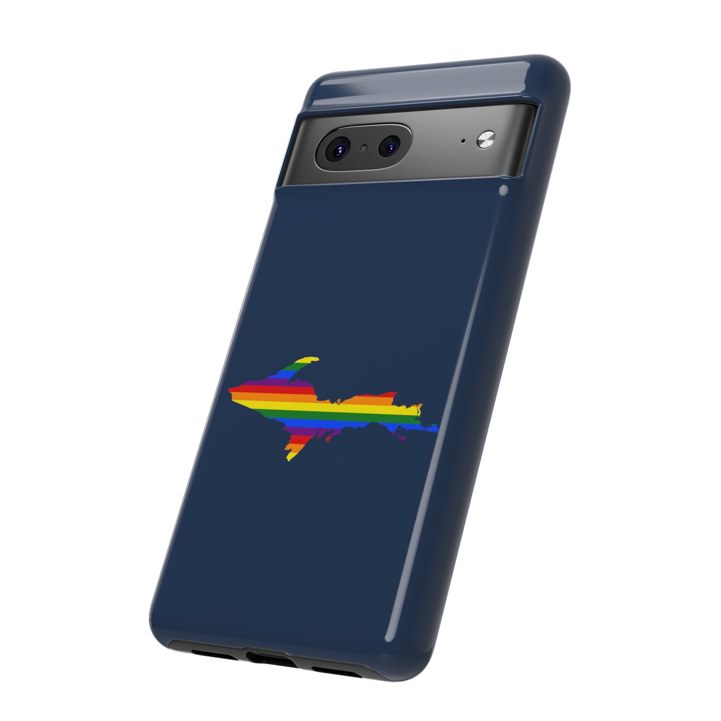 Michigan Upper Peninsula Tough Phone Case (Navy w/ UP Pride Flag Outline) | Samsung & Pixel Android