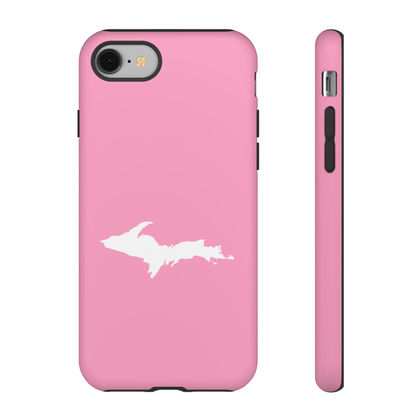 Michigan Upper Peninsula Tough Phone Case ('67 Caddie Pink w/ UP Outline) | Apple iPhone