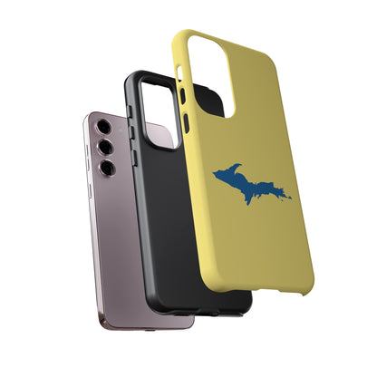 Michigan Upper Peninsula Tough Phone Case (Yellow Cherry w/ Azure UP Outline) | Samsung & Pixel Android