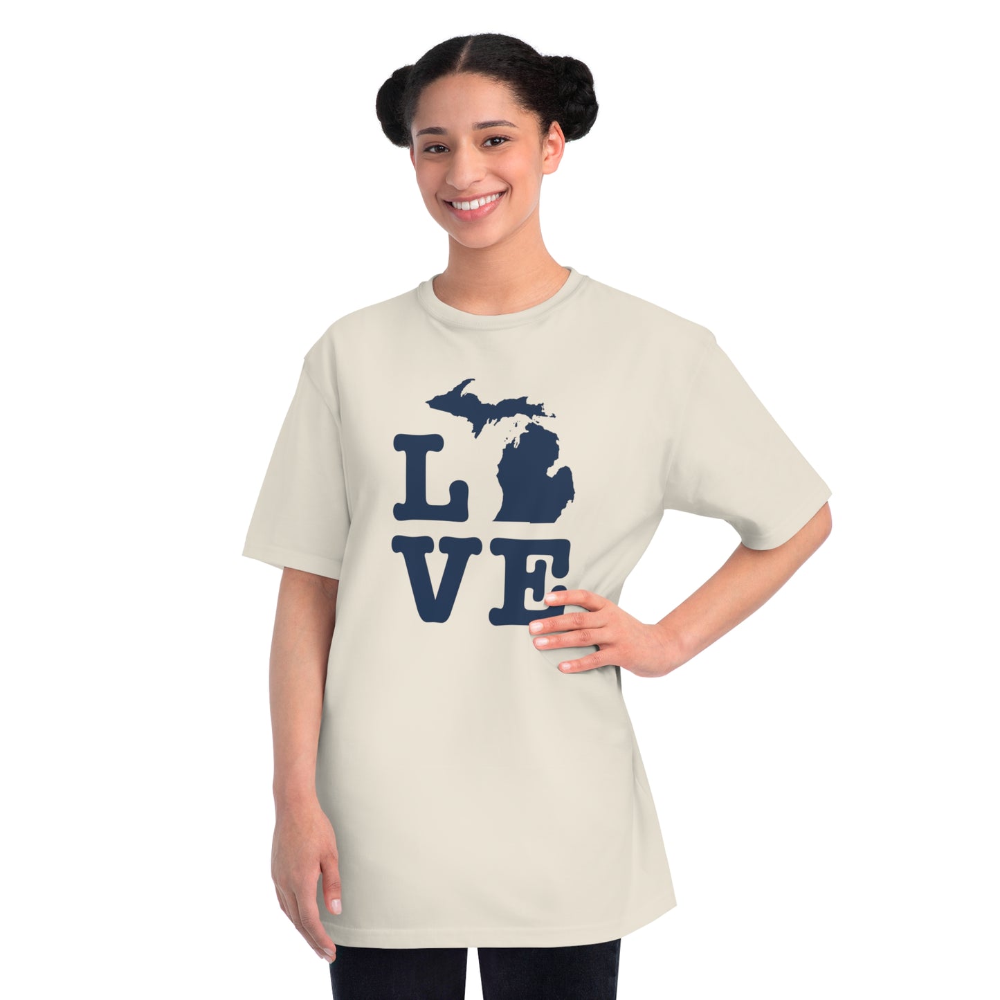 Michigan 'Love' T-Shirt (Typewriter Font) | Unisex Organic