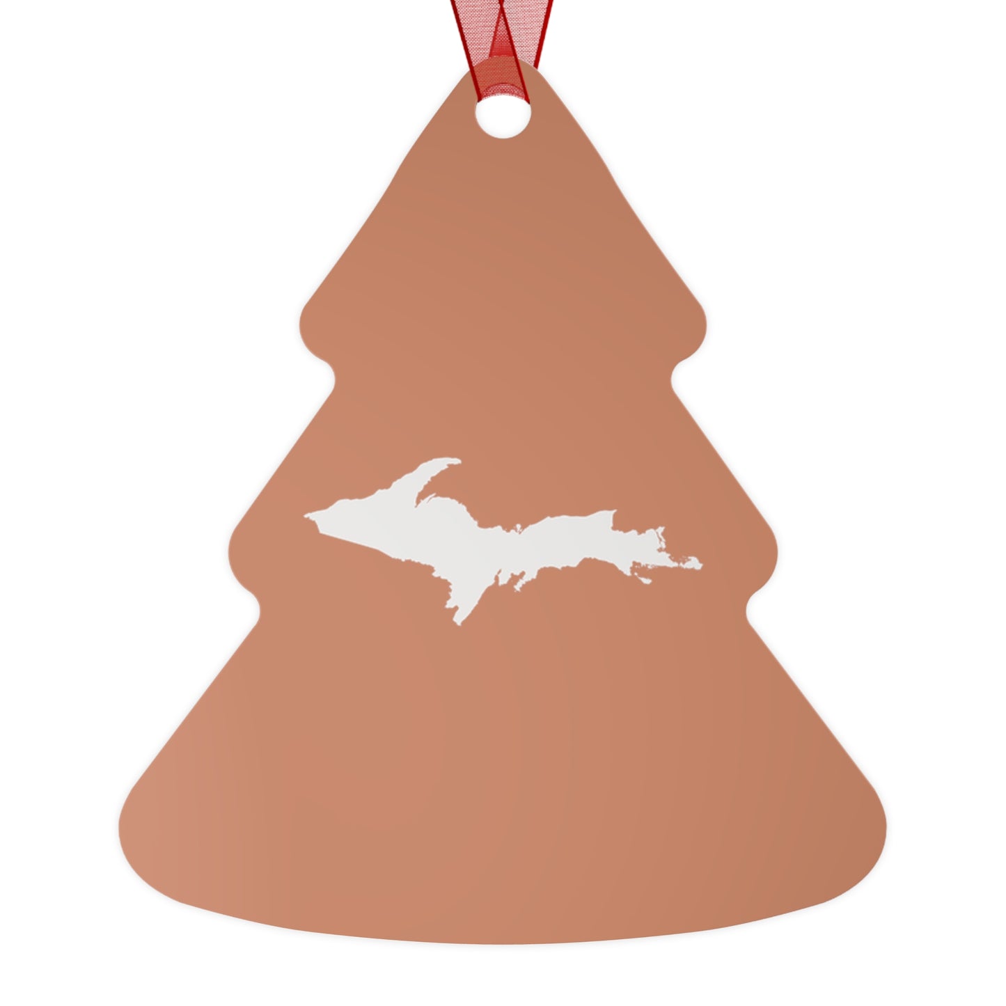 Michigan Upper Peninsula Christmas Ornament (Copper Color) | Metal - 4 Shapes