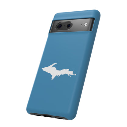 Michigan Upper Peninsula Tough Phone Case (Lake Michigan Blue w/ UP Outline) | Samsung & Pixel Android