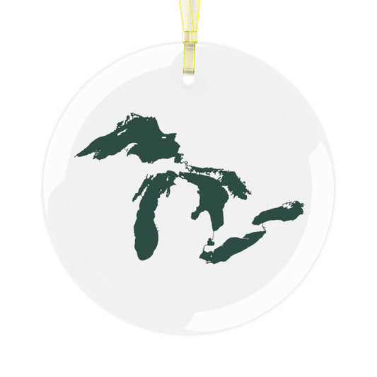 Great Lakes Christmas Ornament | Clear Glass - Laconic Green