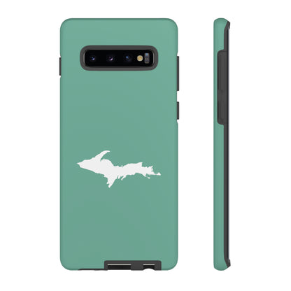 Michigan Upper Peninsula Tough Phone Case ('64 Metallic Mint Green w/ UP Outline) | Samsung & Pixel Android