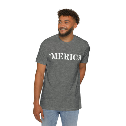 'Merica' T-Shirt (Army Stencil Font) | Made in USA