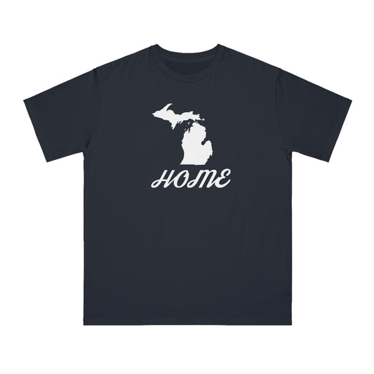 Michigan 'Home' T-Shirt (Script Font) | Unisex Organic