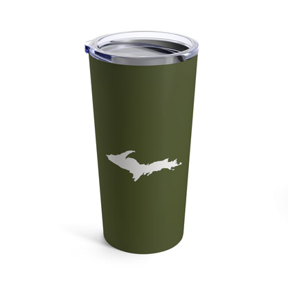 Michigan Upper Peninsula Tumbler (w/ UP Outline) | Army Green - 20oz