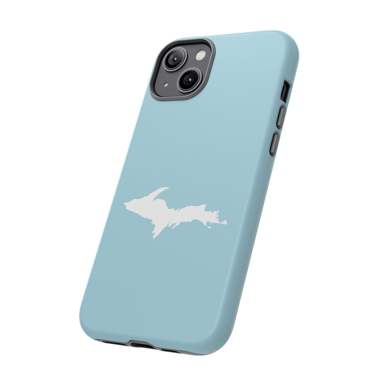 Michigan Upper Peninsula Tough Phone Case ('58 Caddie Blue w/ UP Outline) | Apple iPhone