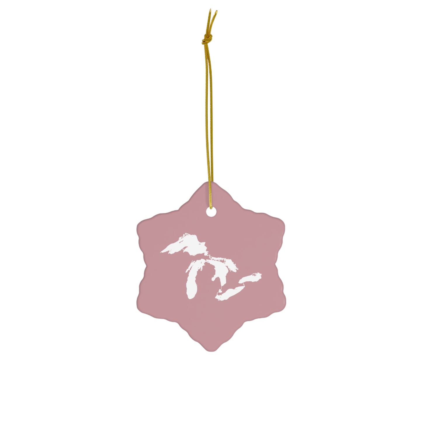 Great Lakes Christmas Ornament (Cherry Blossom Pink) | Ceramic - 4 Shapes