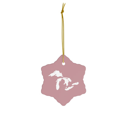 Great Lakes Christmas Ornament (Cherry Blossom Pink) | Ceramic - 4 Shapes