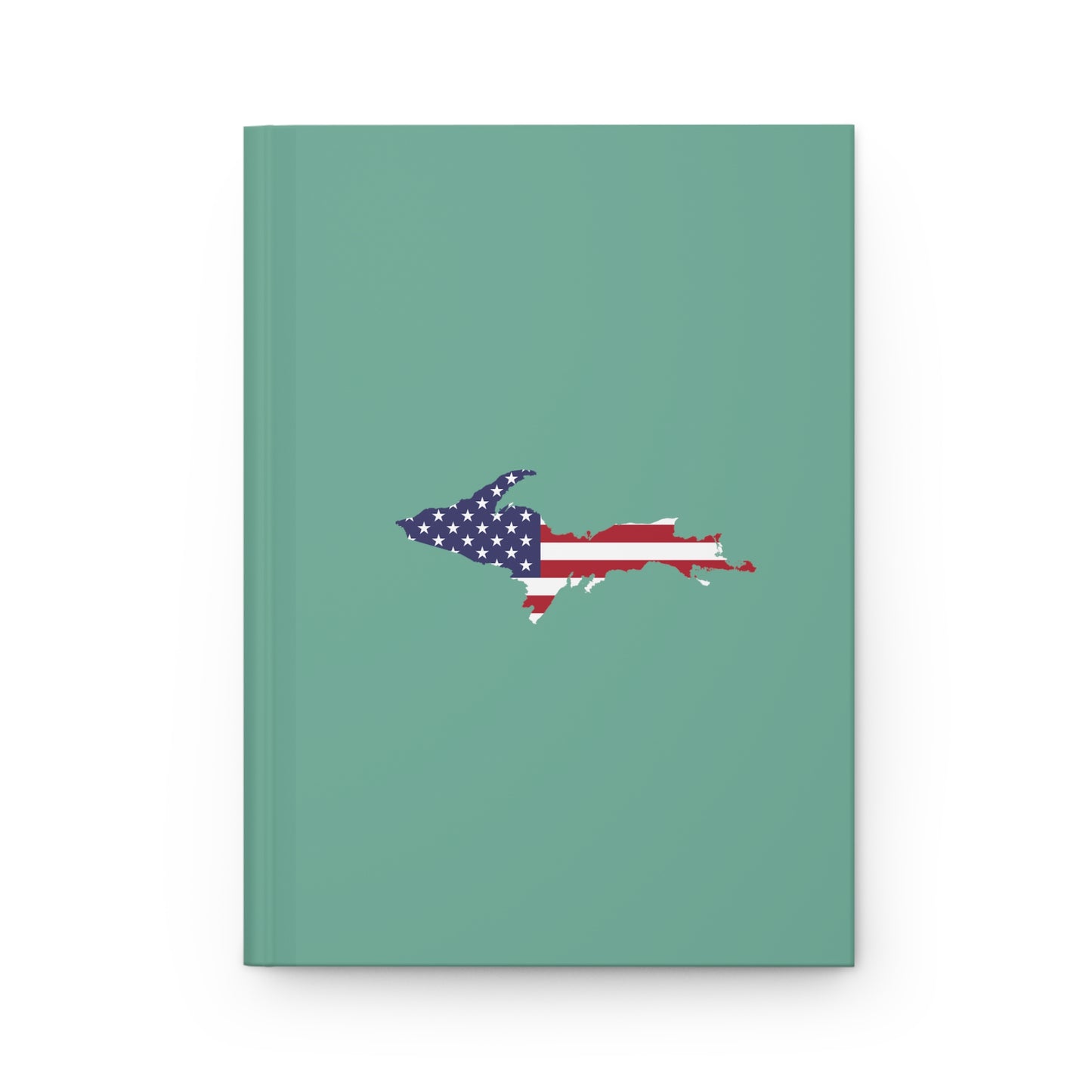 Michigan Upper Peninsula Hardcover Journal (w/ UP USA Flag) | Ruled - Metallic Mint Green