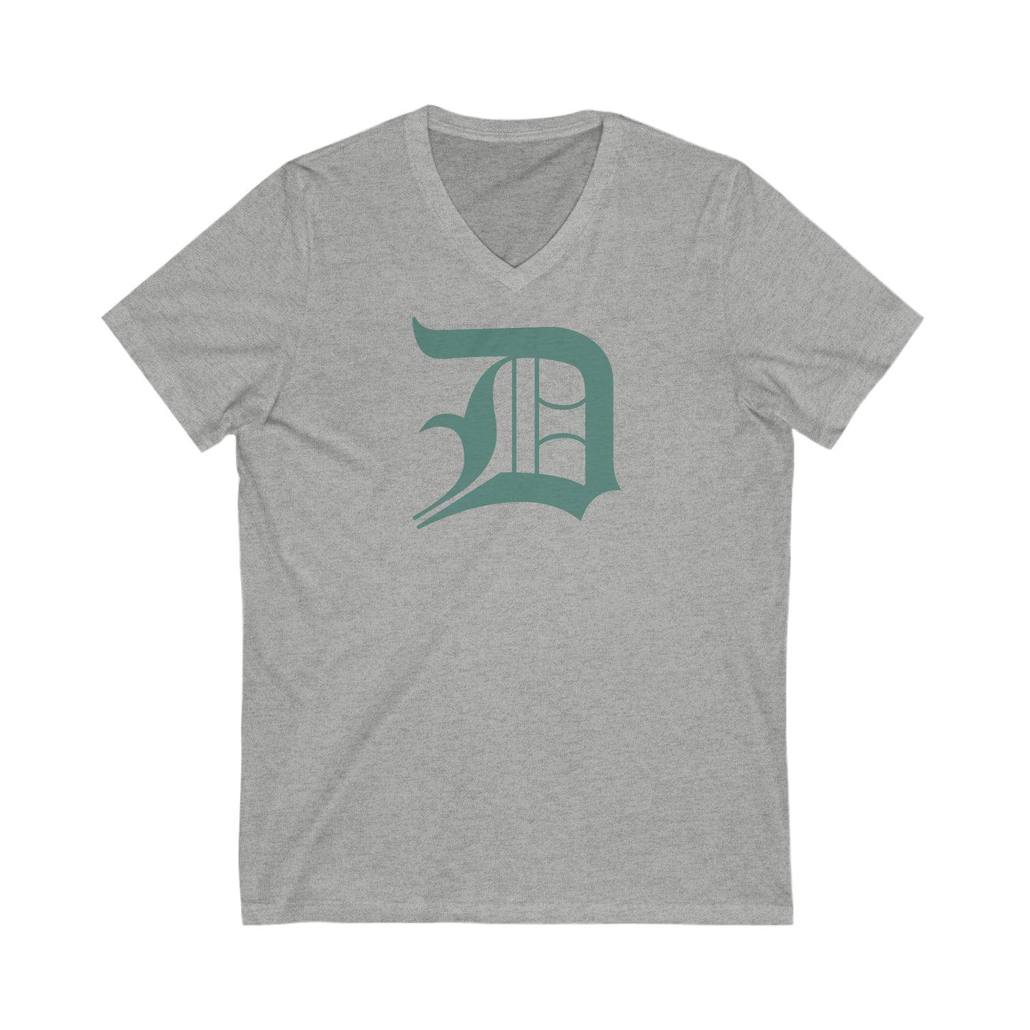 Detroit 'Old English D' T-Shirt (Copper Green) | Unisex V-Neck