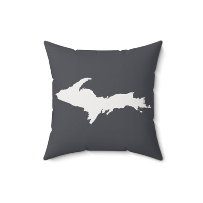 Michigan Upper Peninsula Accent Pillow (w/ UP Outline) | Iron Ore Grey