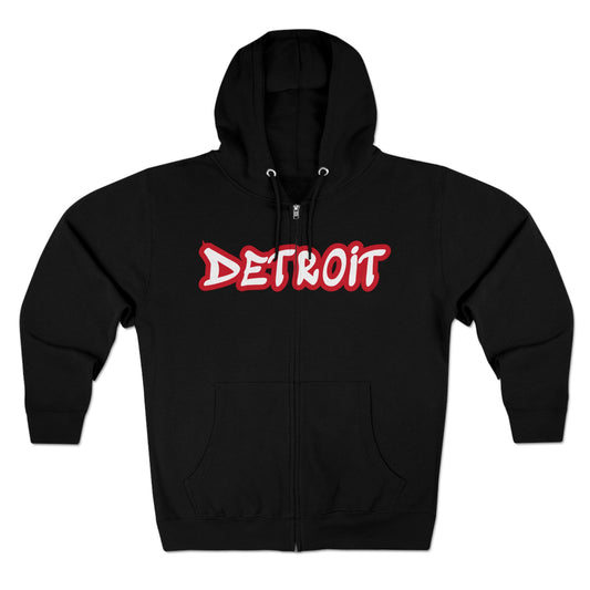 'Detroit' Hoodie (Aliform Red Tag Font) | Unisex Full Zip