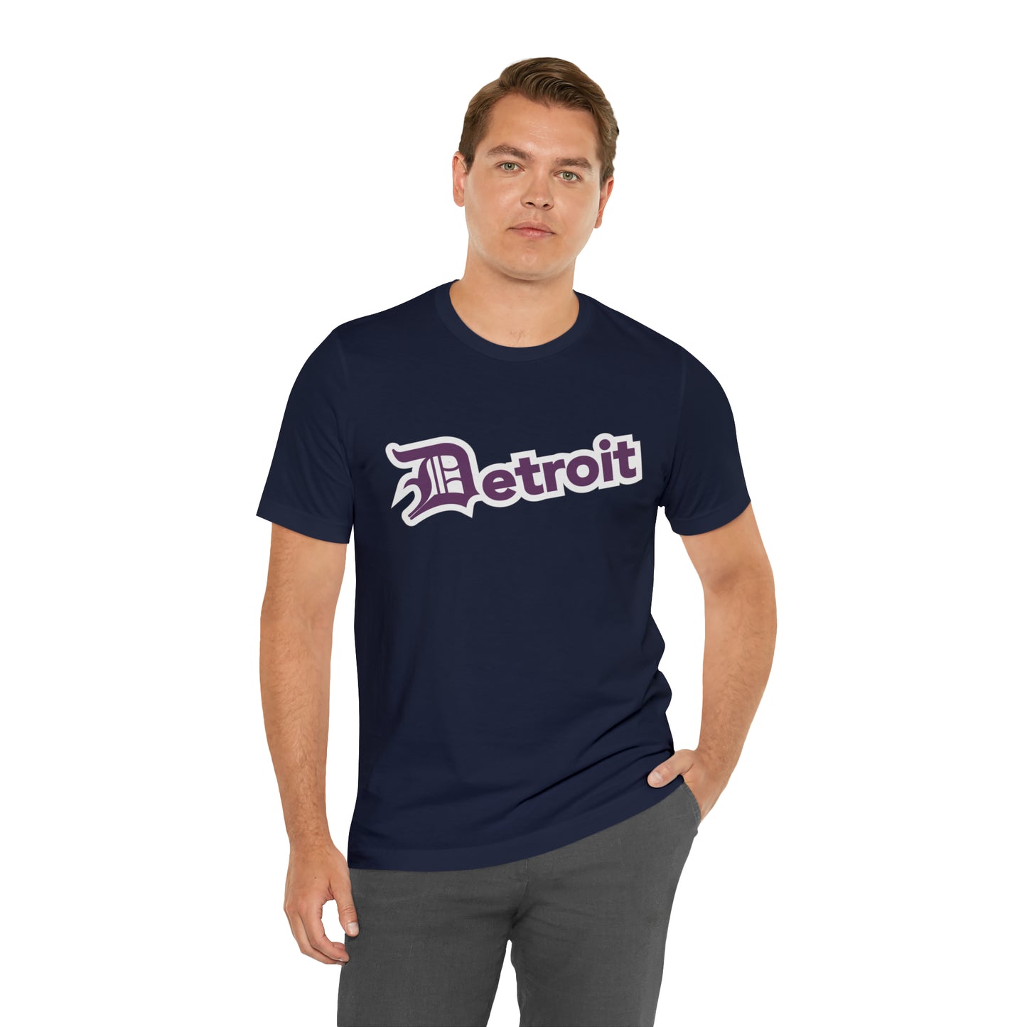 'Detroit' T-Shirt (Plum w/ Old English 'D') | Unisex Standard