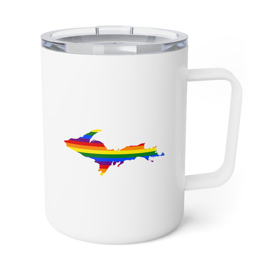 Michigan Upper Peninsula Insulated Mug (w/ UP Rainbow Pride Flag) | 10oz
