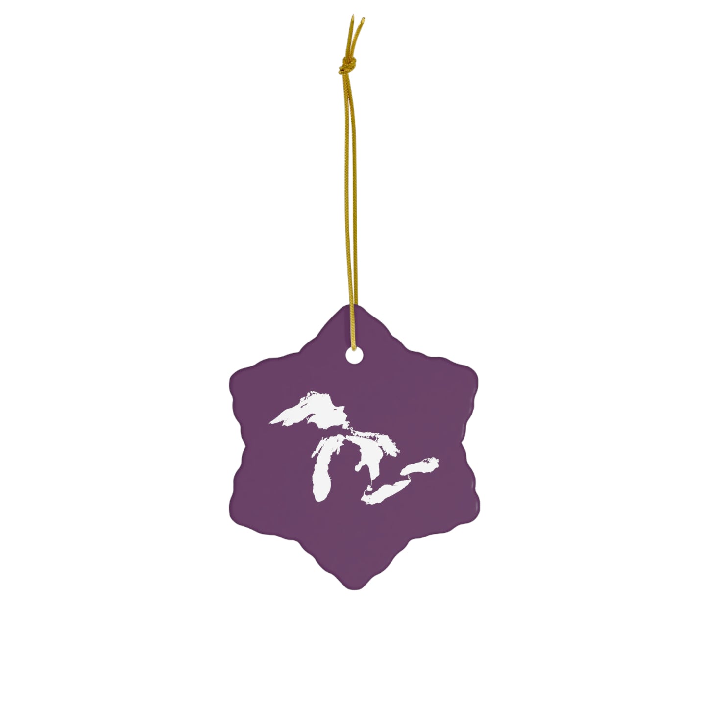 Great Lakes Christmas Ornament (Plum) | Ceramic - 4 Shapes