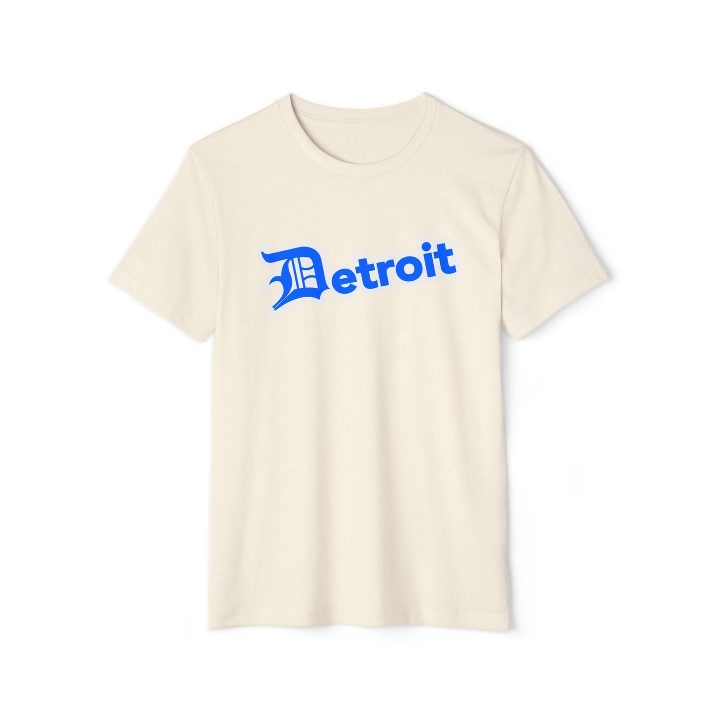 Detroit' T-Shirt (Motor Town Blue Old English 'D') | Unisex Recycled Organic