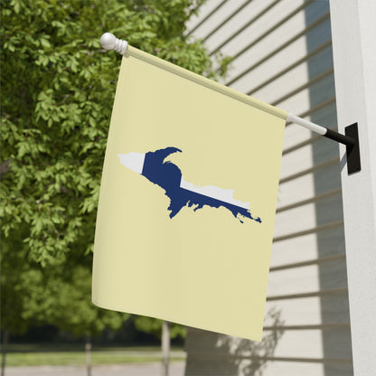 Michigan Upper Peninsula Home & Garden Flag (w/ UP Finland Flag) | Canary Yellow