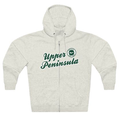 Upper Peninsula EST 1837' Hoodie (Superior Green Script Font) | Unisex Full Zip