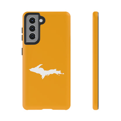 Michigan Upper Peninsula Tough Phone Case (Autumn Birch Leaf Color w/ UP Outline) | Samsung & Pixel Android