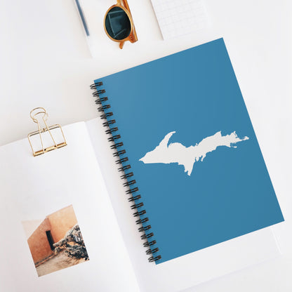 Michigan Upper Peninsula Spiral Notebook (w/ UP Outline) | Lake Michigan Blue