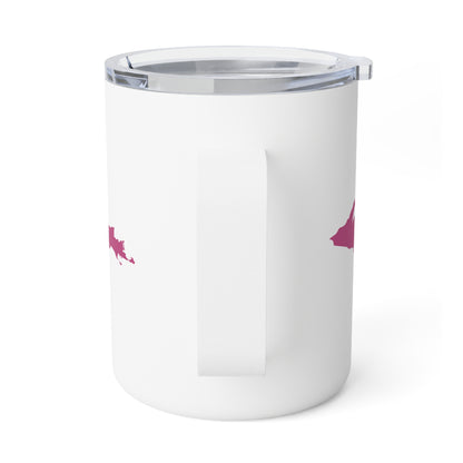 Michigan Upper Peninsula Insulated Mug (Apple Blossom Pink Outline) | 10oz