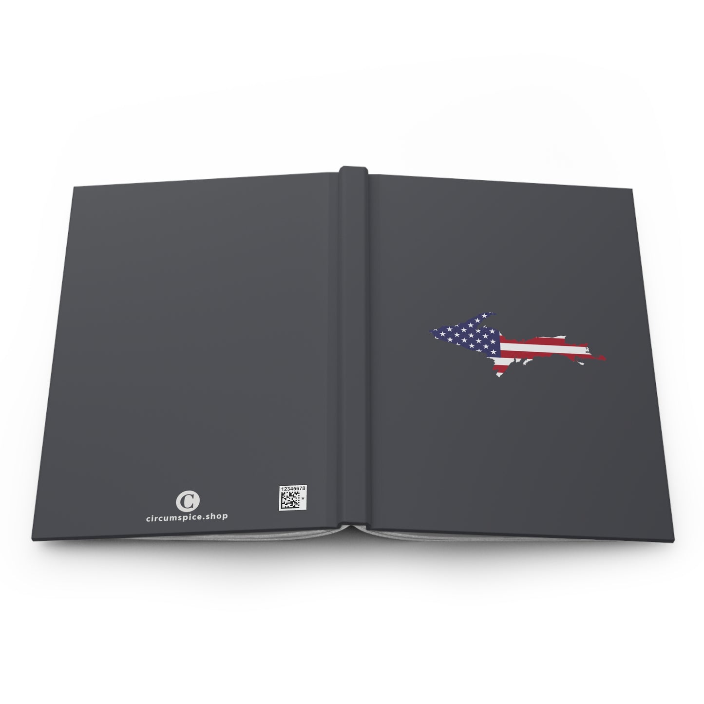 Michigan Upper Peninsula Hardcover Journal (w/ UP USA Flag) | Ruled - Iron Ore Grey