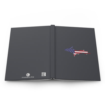 Michigan Upper Peninsula Hardcover Journal (w/ UP USA Flag) | Ruled - Iron Ore Grey