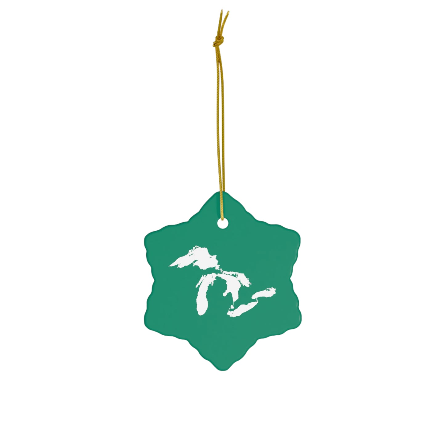 Great Lakes Christmas Ornament (Emerald Green) | Ceramic - 4 Shapes