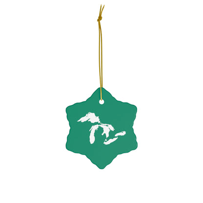 Great Lakes Christmas Ornament (Emerald Green) | Ceramic - 4 Shapes