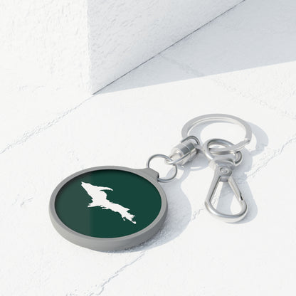 Michigan Upper Peninsula Keyring (w/ UP Outline) | Laconic Green