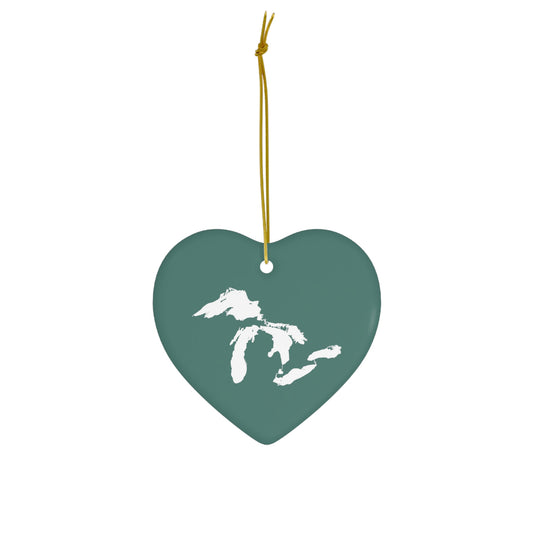 Great Lakes Christmas Ornament (Copper Green) | Ceramic - 4 Shapes