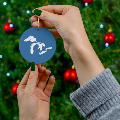 Great Lakes Christmas Ornament (Superior Blue) | Ceramic - 4 Shapes