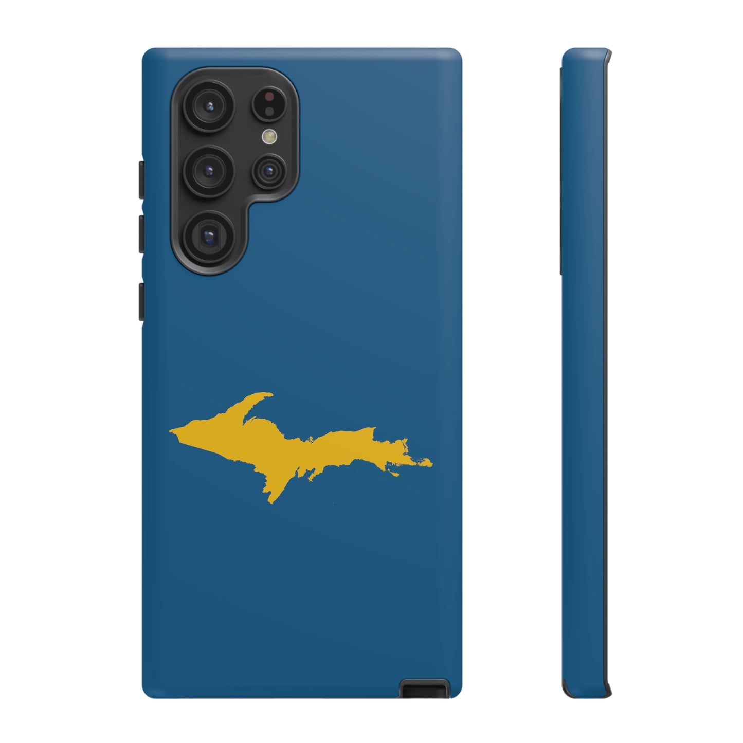 Michigan Upper Peninsula Tough Phone Case (Blueberry w/ Gold UP Outline) | Samsung & Pixel Android